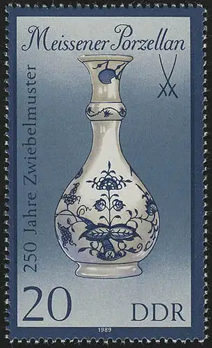 3242 II Meissener Porzellan 20 Pf, Großformat, **