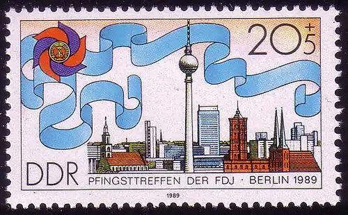 3249 Pfingsttreffen der FDJ, 20+5 Pf **