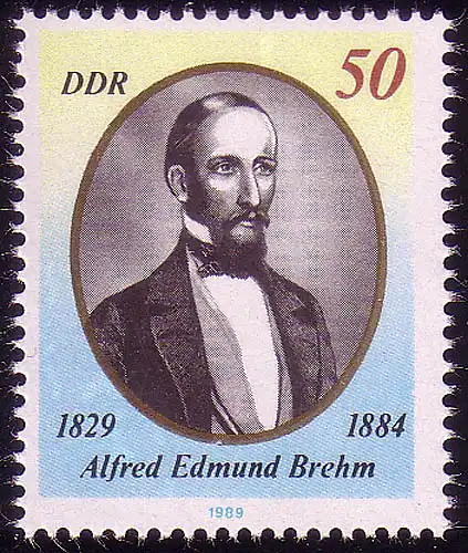 3256 Alfred Edmund Brehm 50 Pf du bloc 98 **