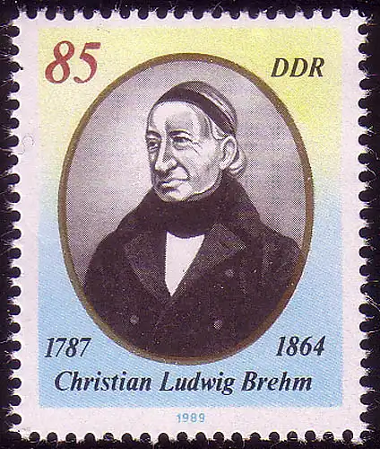 3257 Christian Ludwig Brehm 85 Pf aus Block 98 **
