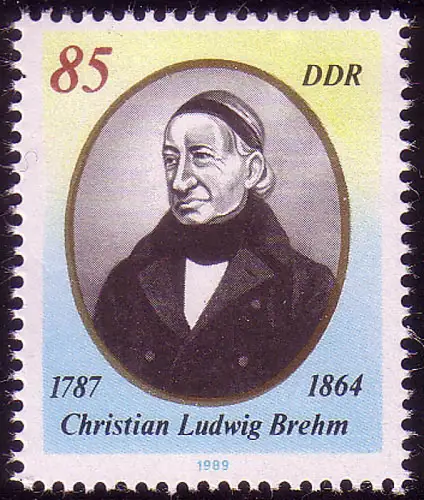 3257 Christian Ludwig Brehm 85 Pf aus Block 98 **