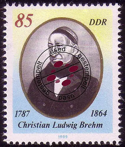 3257 Christian Ludwig Brehm 85 Pf de bloc 98 O