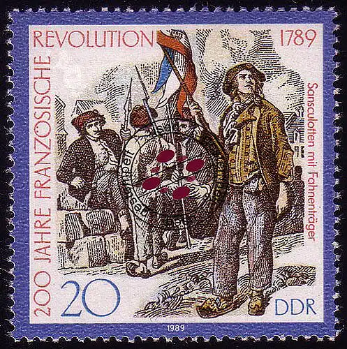 3259 Französische Revolution 20 Pf Fahnenträger O