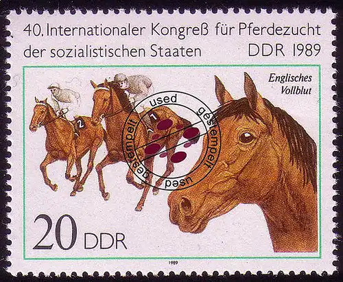 3262 Pferdezucht 20 Pf Englisches Vollblut O