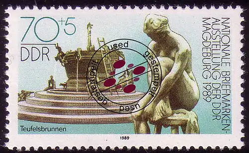 3266 Briefmarkenausstellung Magdeburg 70+5 Pf O