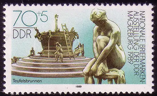 3266 Briefmarkenausstellung Magdeburg 70+5 Pf **