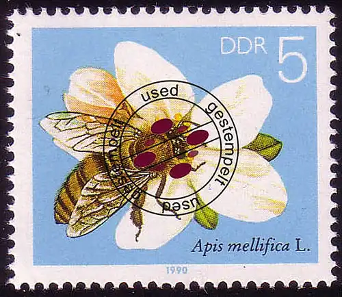 3295 Die Biene 5 Pf Apfelblüte O