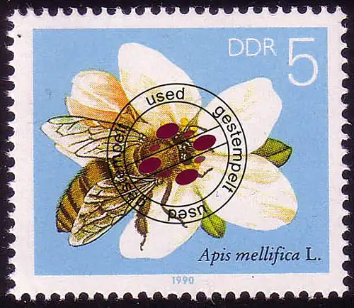 3295 L'abeille 5 Pf Fleur de pomme O