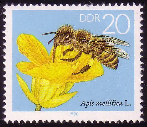 3297 L'abeille 20 Pf Fleur de colza **