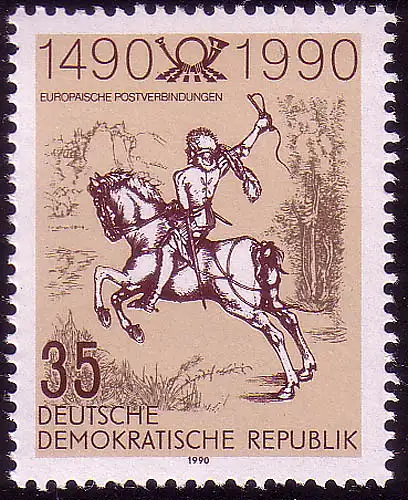 3299 Postverbindungen in Europa I 35 Pf 1990, postfrisch **