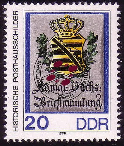 3303 Historische Posthausschilder 20 Pf 27,5x33 mm O