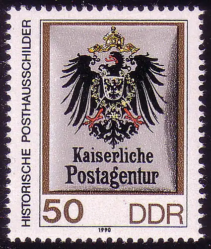 3304 Historische Posthausschilder 50 Pf 27,5x33 mm **