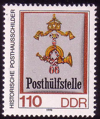 3305 Historische Posthausschilder 110 Pf 27,5x33 mm **