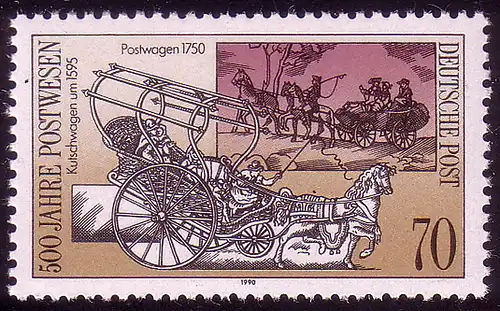 3356 Postverbindungen in Europa 70 Pf Kutschwagen **