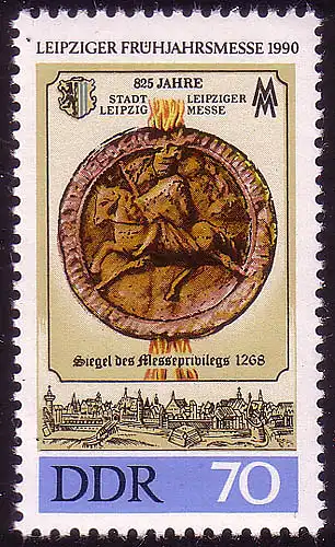 3316 Leipziger Printemps 70 Pf 1990 **