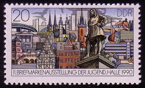 3339 Briefmarkenausstellung der Jugend 20 Pf Halle **