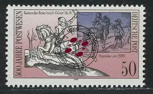 3355 Postverbindungen in Europa 50 Pf Postreiter O