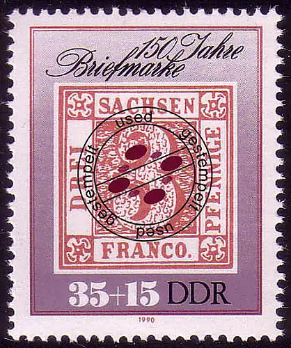 3330 Briefmarken 35+15 Pf Sachsen 1. Ausgabe O