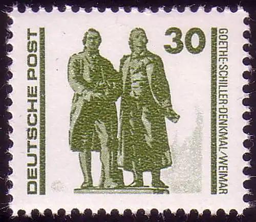 3345 Bâtiments et monuments 30 Pf Goethe Schiller **