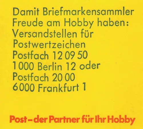 22Ie MH BuS 1980 Buchdruck - Schrift wellenförmig, postfrisch **