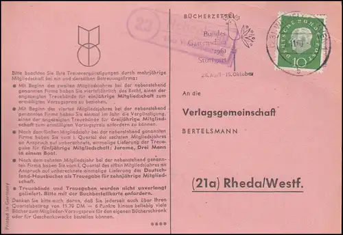 Landpost Nebenkrug über WILHELMSHAVEN 2.11.1960 auf Postkarte nach Rheda