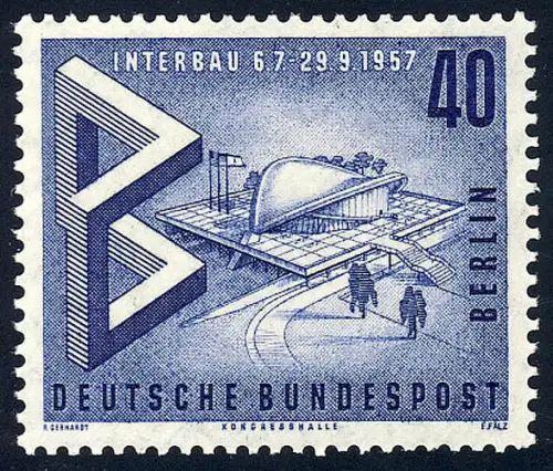 162 Bau Austellung 40 Pf Modell Kongresshalle, postfrisch **