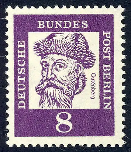 201 Bedeutende Deutsche 8 Pf Gutenberg **