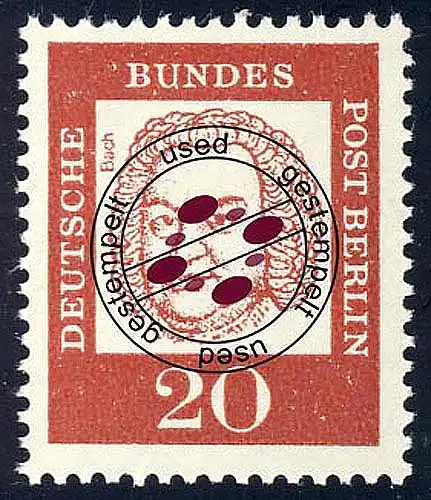 204 Bedeutende Deutsche 20 Pf  Johann Sebastian Bach O