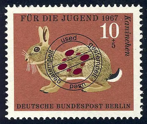 299 Pelztiere Kaninchen 10+5 Pf O