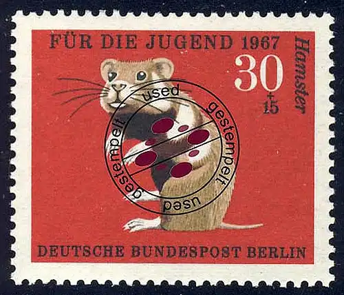 301 Pelztiere Feldhamster 30+15 Pf O