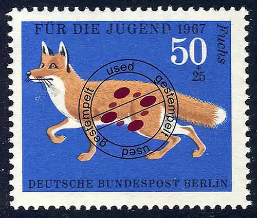 302 Pelztiere Rotfuchs 50+25 Pf O