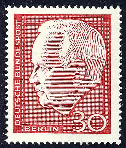 314 Heinrich Lübke 30 Pf rouge **