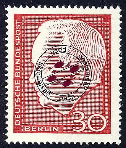 314 Heinrich Lübke 30 Pf rot O