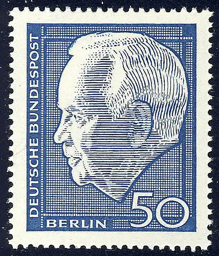 315 Heinrich Lübke 50 Pf blau **