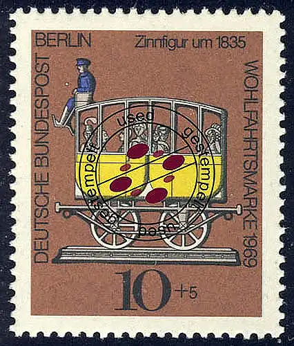 348 Wohlfahrt Zinnfiguren 10+5 Pf Postwagen O