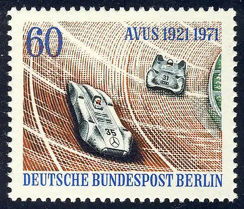 400 AVUS-Rennen 60 Pf aus Block 3, **