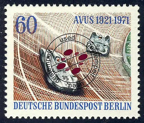 400 AVUS-Rennen 60 Pf aus Block 3, O