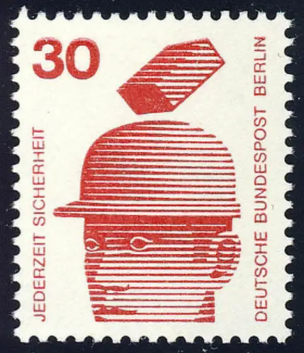 406A Unfallverhütung 30 Pf Schutzhelm, postfrisch **