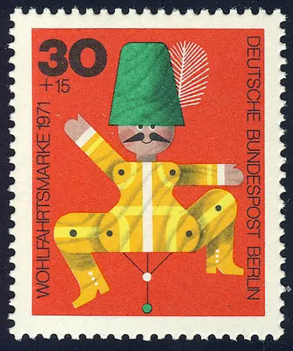 414 Wohlfahrt Spielzeug 30+15 Pf, postfrisch **