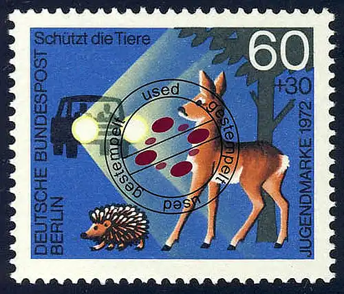 421 Tierschutz 60+30 Pf Reh und Igel O