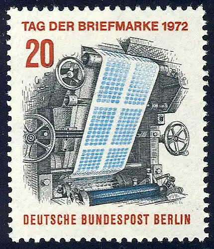439 Tag der Briefmarke 20 Pf Stichtiefdruck-Rotationsmaschine **
