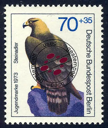 445 Greifvögel 70+35 Pf Steinadler, gestempelt O