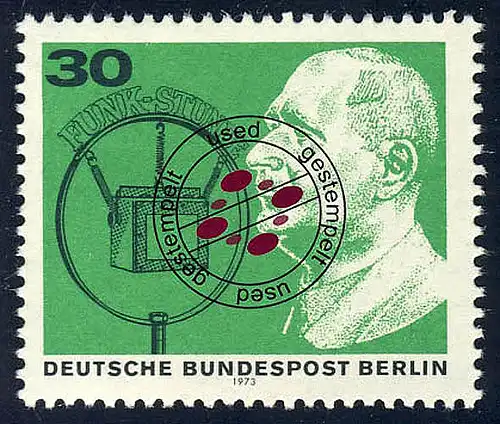 456 Deutscher Rundfunk 30 Pf aus Block 4, O gestempelt