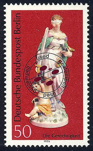 480 Porzellan 50 Pf Gerechtigkeit O gestempelt