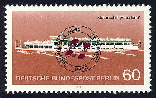 486 Motorschiff Vaterland 60 Pf O gestempelt