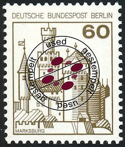 537 Burgen und Schlösser 60 Pf Marksburg O