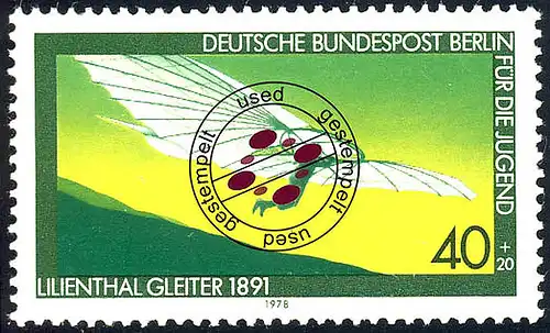 564 Lilienthal-Gleiter 40+20 Pf O gestempelt