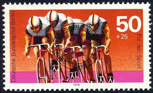 567 Sporthilfe 50+25 Pf Radsport O gestempelt