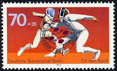 568 Sporthilfe 70+35 Pf Fechten O gestempelt