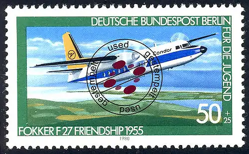 618 Luftfahrt 50+25 Pf Verkehrsflugzeug Fokker F27 O